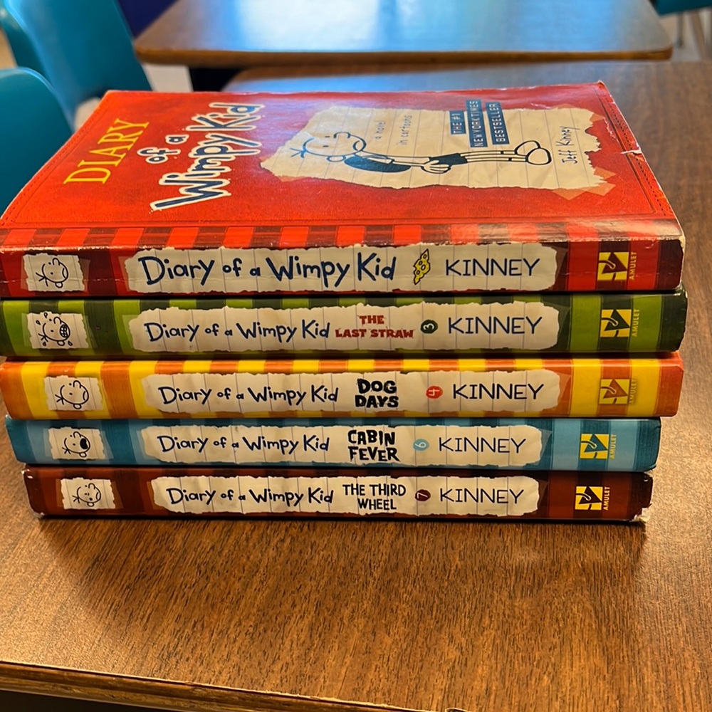 Five Diary of a Wimpy Kid books.